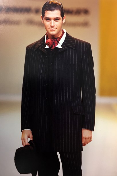 Black pinstripe suit image item