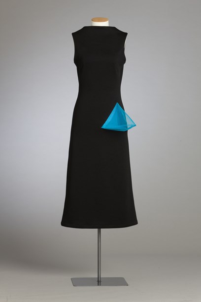 WORLD black dress with blue geometric shape, 1999 image item